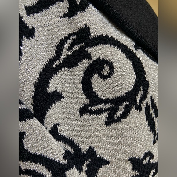 Liorah Exclusive Knits Silver Metallic Cardigan Jacket Wool Blend Size 14 - Picture 5 of 11